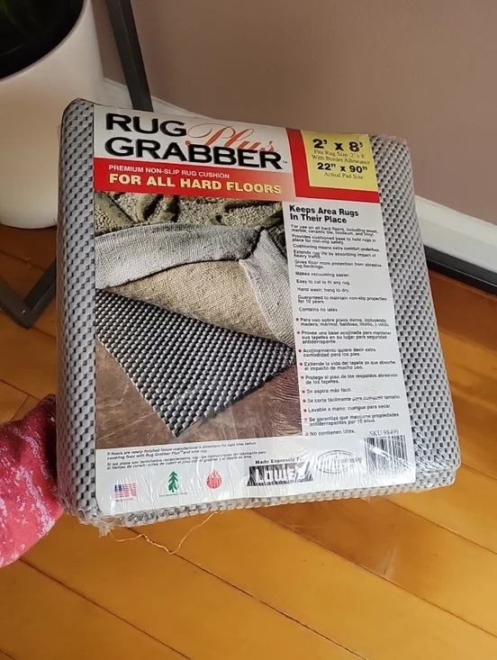 Rug Grabber premium non-slip Grey rug Cushion for hard floors 22" X 90" In New - Picture 7 of 7